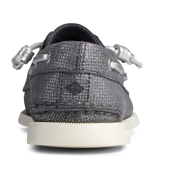 Sperry Vida Brushed Silver Metallic Boat Shoes - Picture 2 of 15